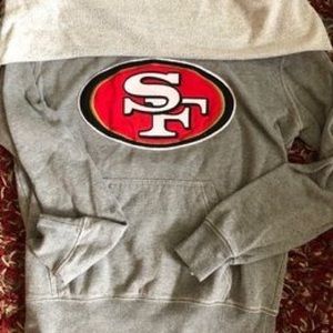 49ers off shoulder sweater by Alyssa Milano